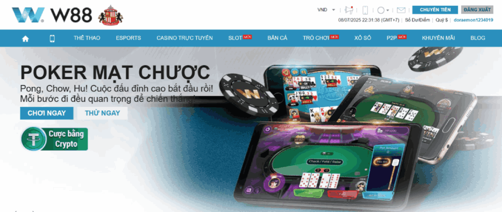 W88 poker trực tuyến